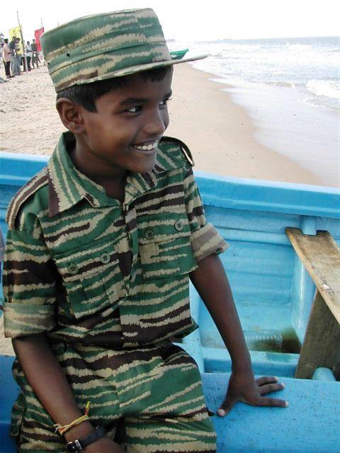 Nine years old Yasushan is dressed like a cadre of the Liberation Tigers of Tamil Eelam.jpg