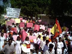 mannar_protest_2005_02 More than four thousand people marched in Mannar town Friday in protest against the Sri Lankan government for denying equitable distribution of Tsunami aid to Northeast..jpg