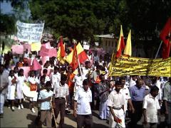 mannar_protest_2005_04 More than four thousand people marched in Mannar town Friday in protest against the Sri Lankan government for denying equitable distribution of Tsunami aid to Northeast..jpg