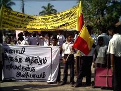 mannar_protest_2005_08 More than four thousand people marched in Mannar town Friday in protest against the Sri Lankan government for denying equitable distribution of Tsunami aid to Northeast..jpg