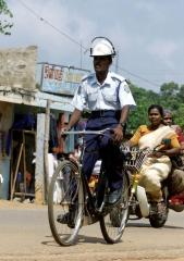 Tamil Eelam Traffic Police officer riding in a Cycle.jpg