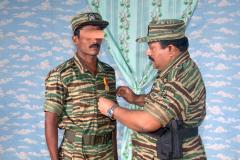 An LTTE commando decorated by a olinjaayiru medal by the Tiger leader 01 November 2007.jpg