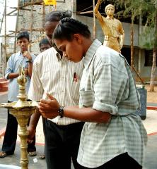 The lamp to inaugurate this function was lit by Ms. T. Kalyani, the head of the Sea Tigers’ political wing for Jaffna’s Vadamaradchi division..jpg