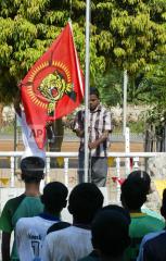 kili central college, Tamileelam's flag is being hoisted by the council leader.jpg