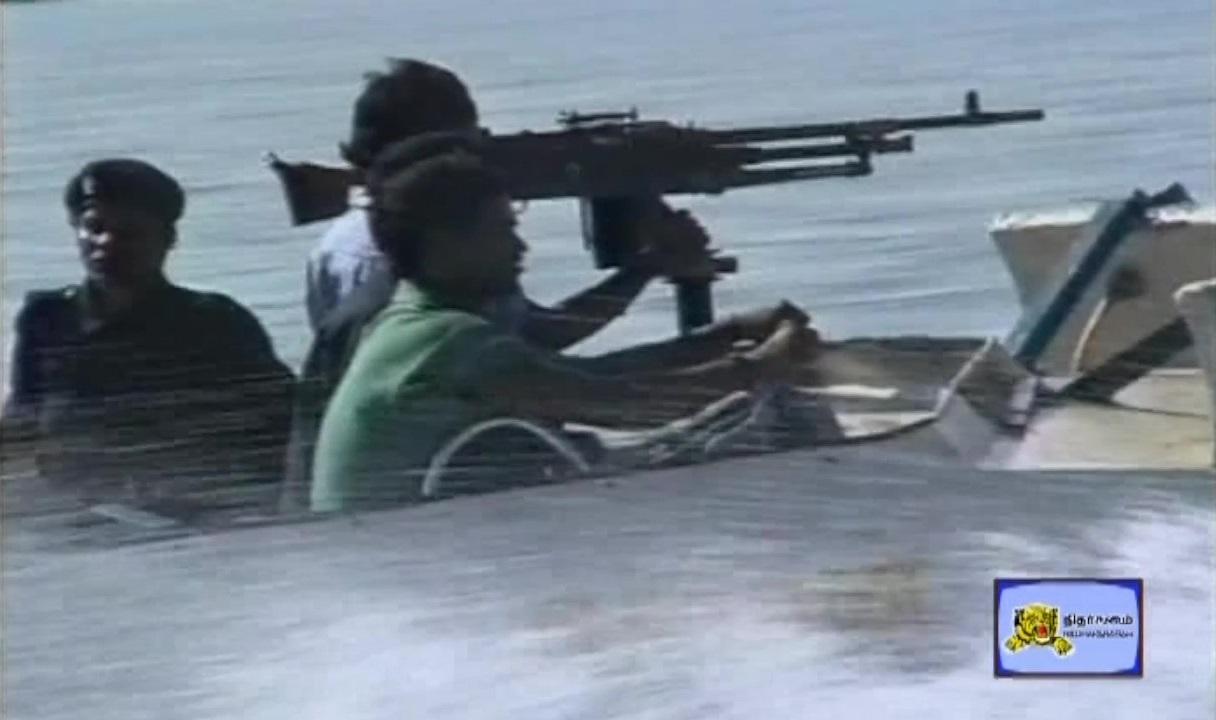 Sea Black Tigers during a training session riding a Vellai class boat.jpg