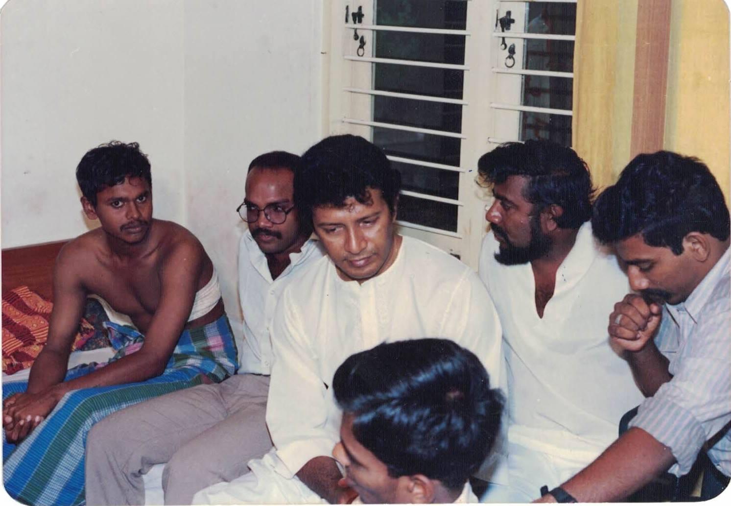Vijaya Kumaratunga and Ossie Abeyagoonasekera at Wyman Road, Jaffna..jpg