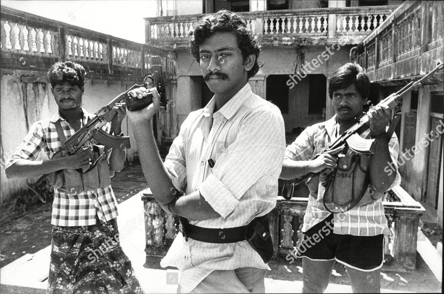 Tamil Tiger Leader 'raheem' With Bodyguards In Jaffna tamileelam 23 april 1987.jpg
