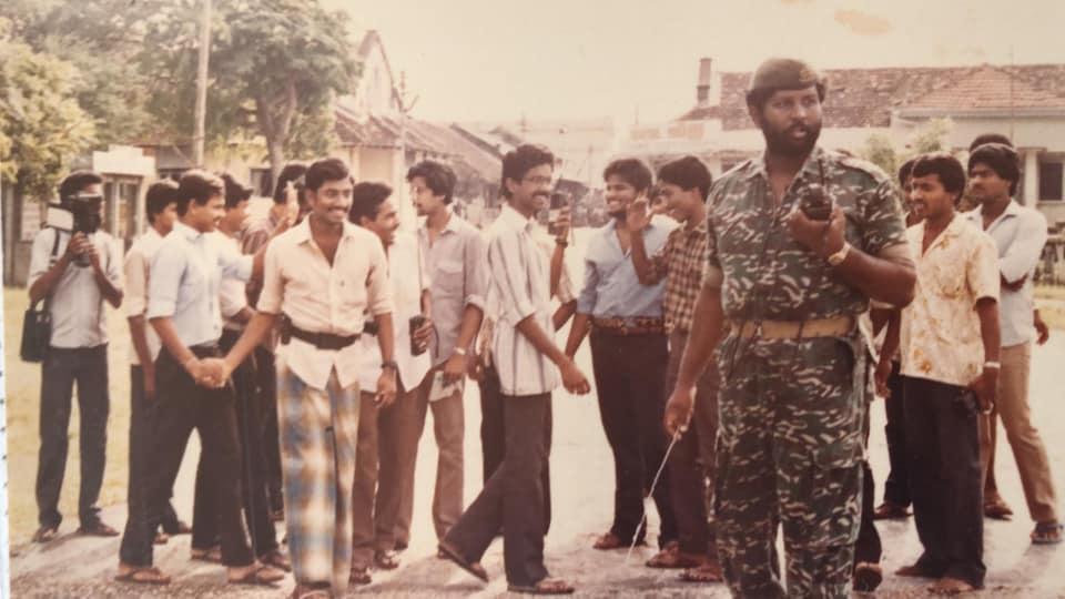 1 exchange of prisoners. Lieutenant Ajith Chandrasiri and S32404 Rifleman KWMAW Bandara of the 1st Battalion of the SL Sinha Reg. being released to Captain Jayantha Kotelawala. No man’s land b-n Jaff Municipal coun.jpg