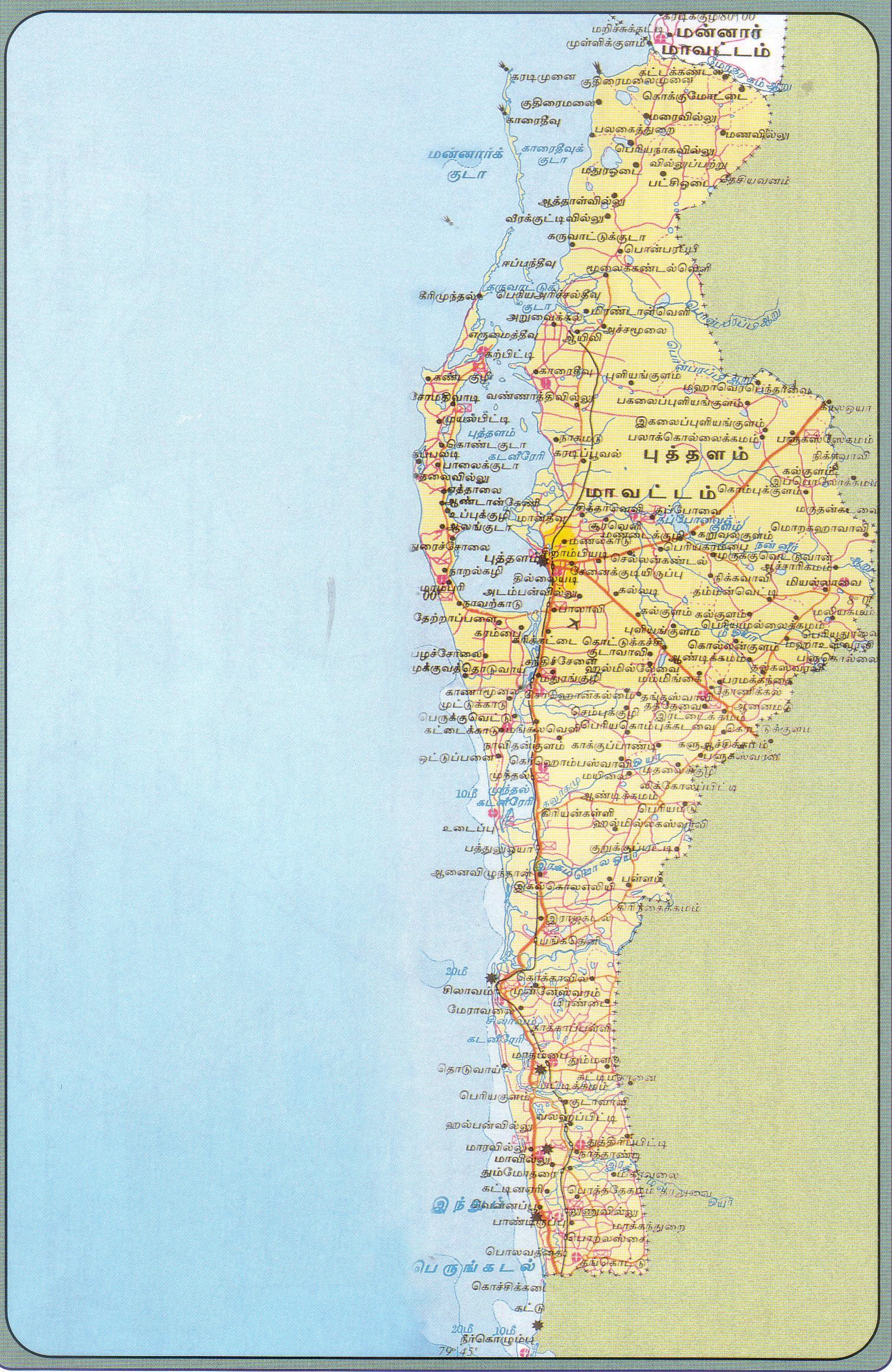 Tamileelam Puttalam map - தமிழீழம் புத்தளம் வரைபடம்