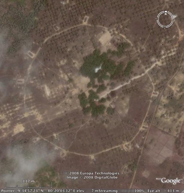 Tiger military base, North of the former Elephant Pass Sri Lanka Army base, 2003-2005.jpg