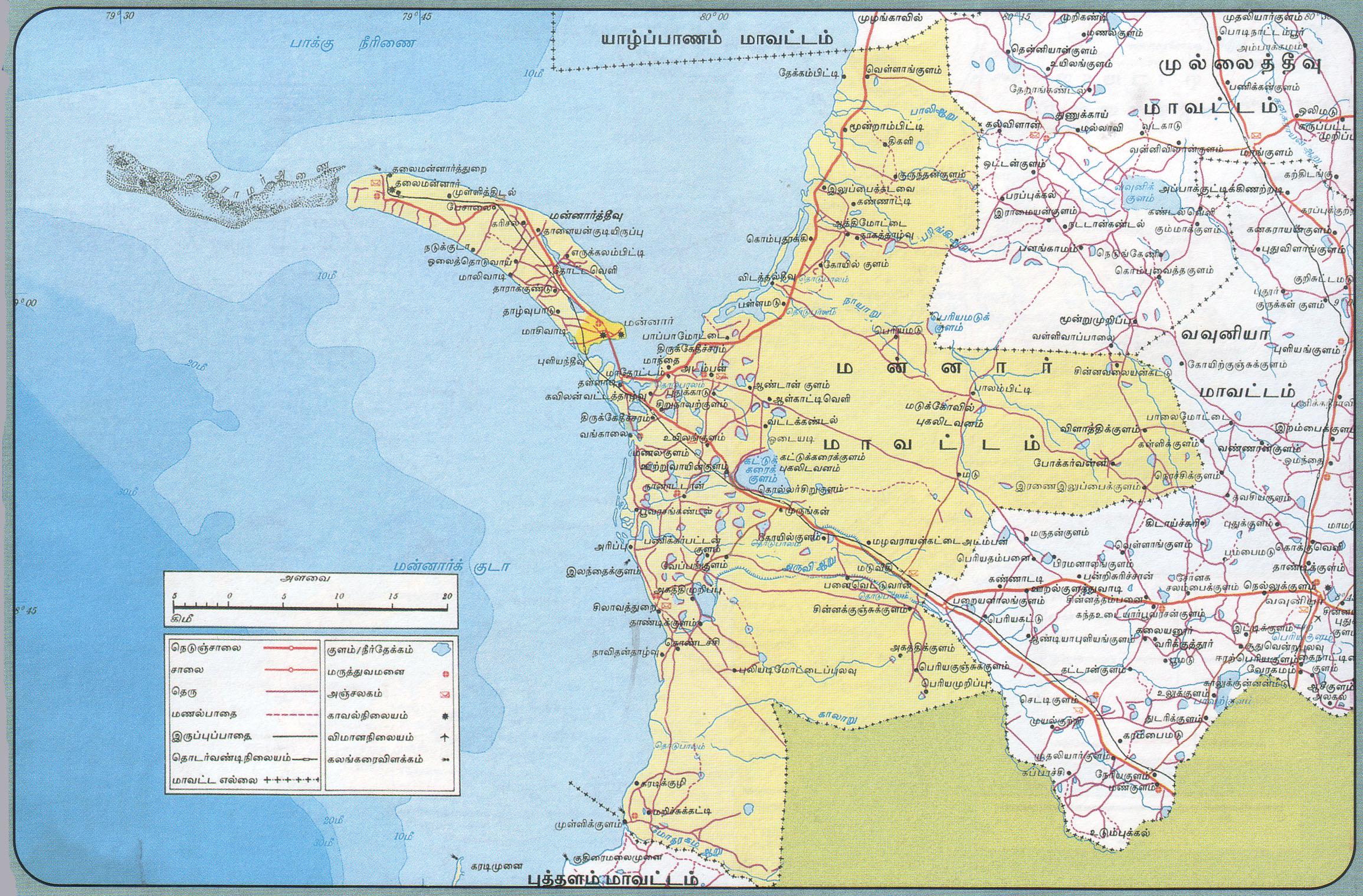 Tamileelam, Mannar map - தமிழீழம்  மன்னார் வரைபடம்