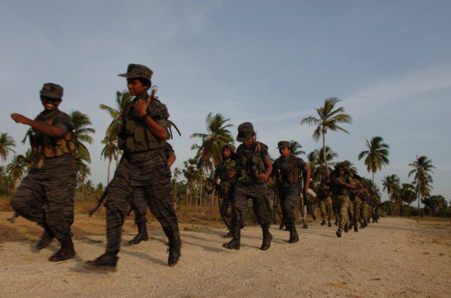 Black Tiger women's are running on the front and followed by the regular Land Tiger women cadres