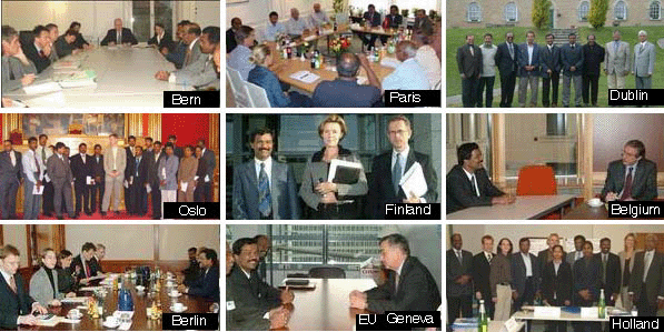 LTTE delegation visiting countries in Europe meeting with Government officials.