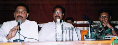 Mr. Basheer Segu Dawood, (left) Mr. Karikalan (centre) and Maj. Gen. Sunil Tennekoon at the coneference. - 3 july.png