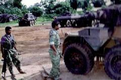 Tiger commander Brigadier Theepan with a captured vehicle from Kanakarayan Kulam military base of SLA.jpg