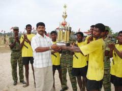 Mr. Papa, Head of the Tamileelam Sports Wing with the winners of the tournament..jpg