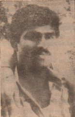 Tamil Tiger intelligence militants: Major Visu (photo) - the one who killed the Tamil traitor Amirthalingam. Along with him Captain Arivu and 2nd Lt. Peter attained martyrdom when they confronted the guards after successfully assassinating a traitor.