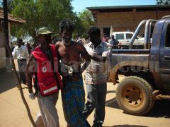 Tamil Eelam police regulating the movement of civlian casualties