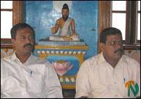 ltte_ngos_meeting_1_071102 Mr.Tilak, LTTE Trinco district political head, (right) and Mr.Rajesh, Trinco town political head, at the head table of the discussion with local NGOs representatives..jpg