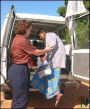 pow_released_1_021002 The head of the ICRC delegation in Trincomalee is helping the released SLA soldier, Deepal Samantha, to get into the ICRC vehicle..jpg