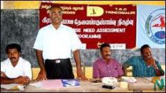 tro_seminar_kumburupiddy_1_201102 (L-R) Mr.V.Kalavanan, Project Officer, Mr.Mathavarajah, TRO Trinco district secretary (speaking), Mr.Anton Vijayakumar, Engineer and Mr.C.Kumarakuruparan, TRO Trinco district co-ordinator..jpg