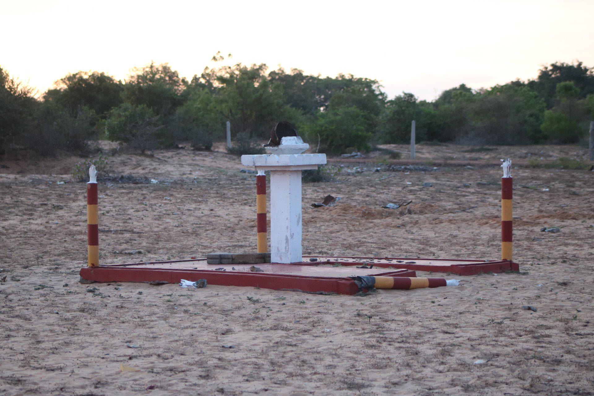 Tamil Genocide Memorial in Mullivaikkal - after its destruction by the Sinhalese