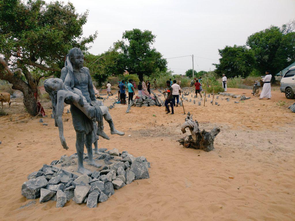 large.statuedepictungTamilvictimfamilywa