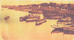 1898 view madras canal; boats