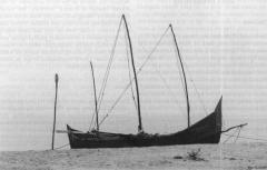 A vattai with three masts beached at Eripurakarai.jpg
