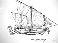 India - குள்ளத்தோணி/ Kulla Thoni at Coromandel Coast with sewn planking and outrigger