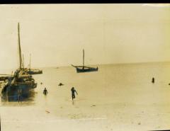 Some of the Crew of a Sailing Vessel from India Swimming Ashore to Report to The Health Officer at The Kankesanturai Port 1961-07-09.jpg