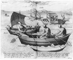 Part 2 of the Petits Voyages of De Bry. From Holland, Jan Huyghen van Linschoten sailed to Goa in India in 1583 and went on to explore the Malabar and Coromandel coastal regions | Image release: 1599