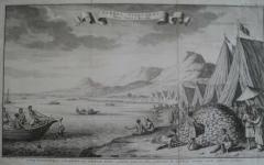 "Paerel visschery" [pearl fishery] at "Toute Koryn," a Dutch print, 1730