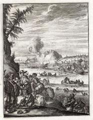 "Pearl fishing, and how it is done," as the Dutch of the Dutch East India Company watch pearl fishing at Tuticorin and Palipatnam, from :Wouter Schoutens' travels into the East Indies," 2nd ed., Amsterdam, 1708