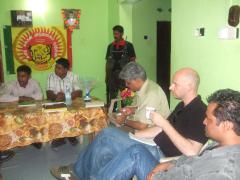 From Left - Inayapaarathi, Jeevendran, an armed crader,Sukumar Muralidharan,David Dadge and Uvindu Kurukulasuriya – photo by Athula Vithanage.jpg