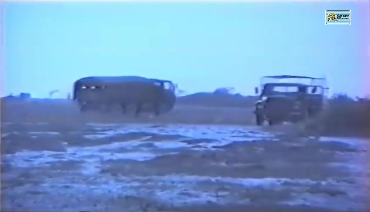 Stallion type vehicle captured by ltte during the operation Unceasing Waves 3 phase 4 . Next to it a military truck..jpg